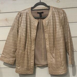 Black Label Chicos BLK Label Tan Chico's leather jacket Size 0